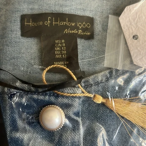 House of Harlow denim skirt and vest set Nikki wash - Picture 3 of 3